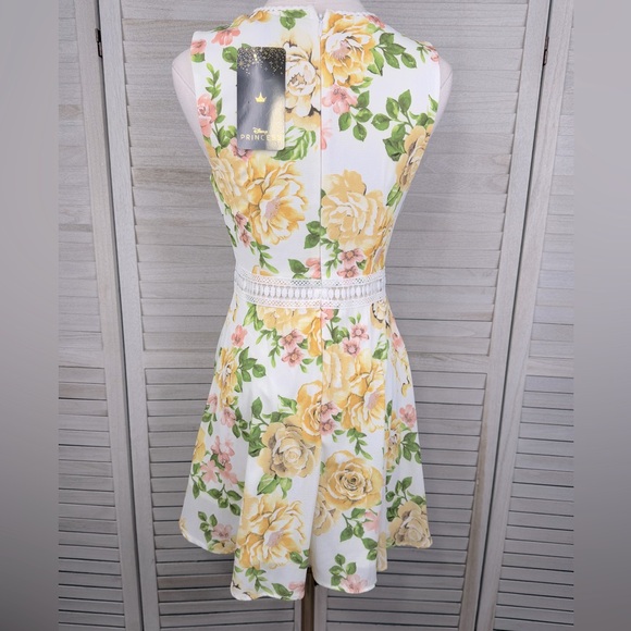 DISNEY Princess Beauty and the Beast/Belle Sleeveless Dress Yellow Floral-Small - Picture 4 of 4
